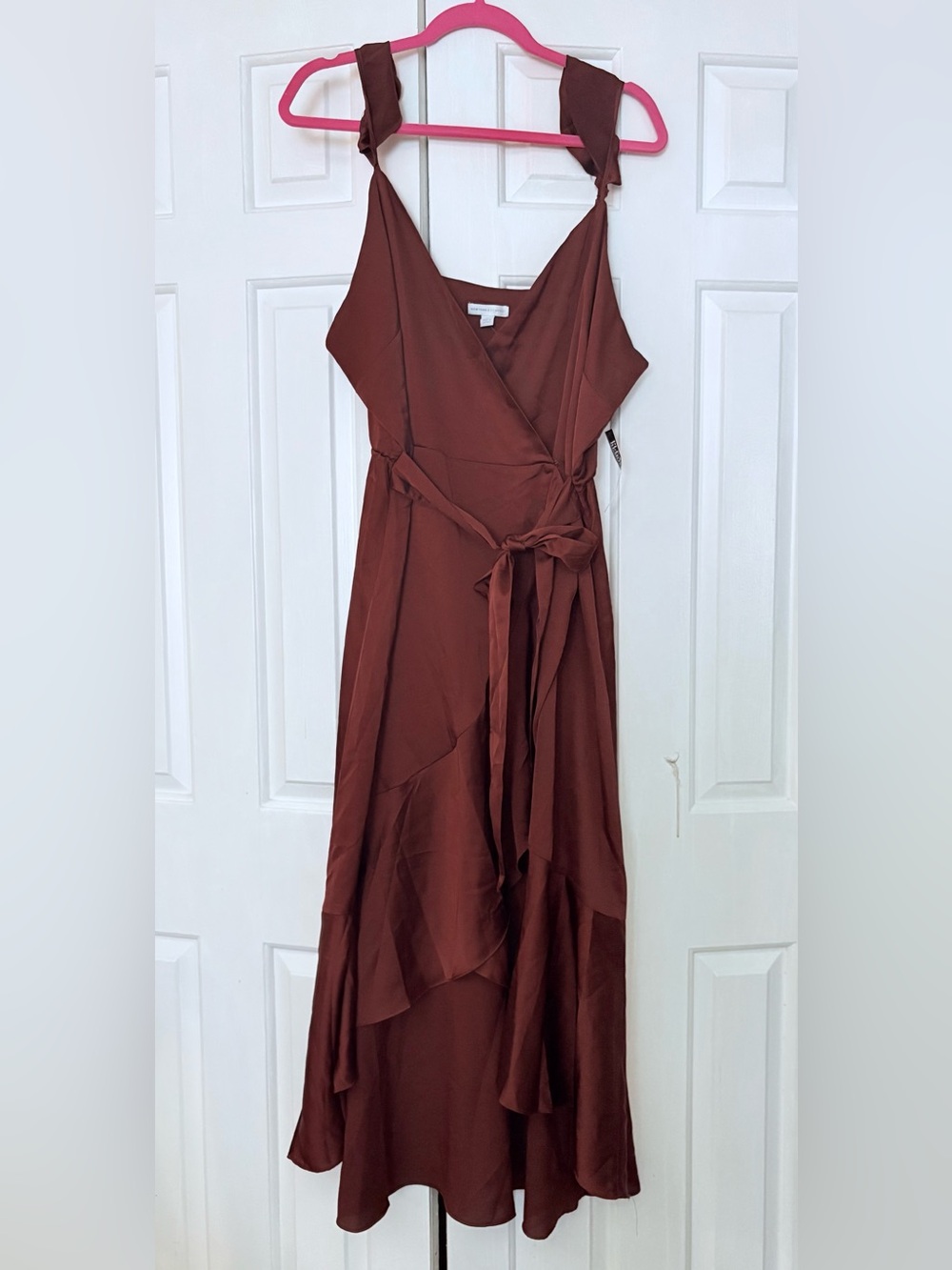 NEW with tags - Women’s Rust Brown Wrap Maxi Dress with Tie Waist -size XL
